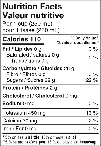 Nutrition Facts label example